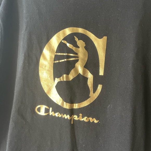 Champion Men's Metallic Running Man T-Shirt - Black/Gold sz Large - Picture 4 of 5